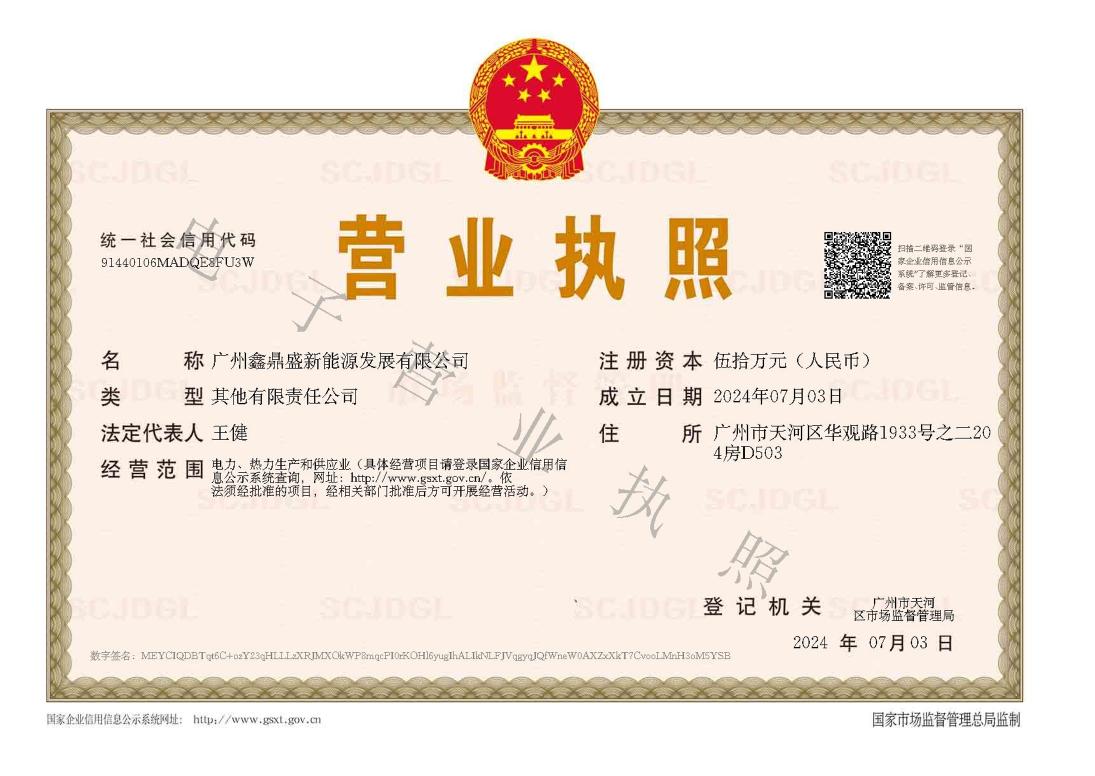 GZ XDS Business License GZ XDS Business License