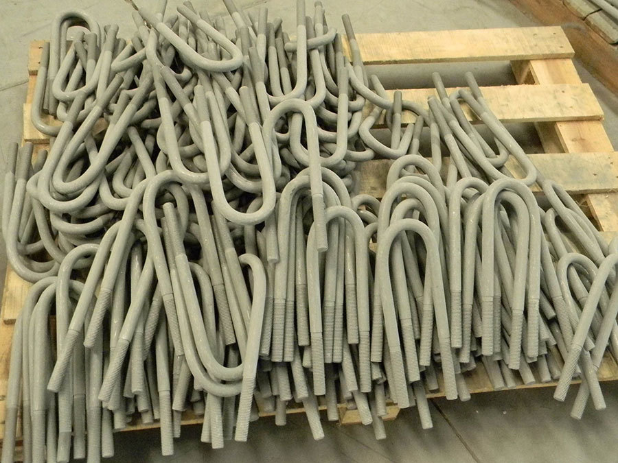 Just removed from furnace galvanizing parts