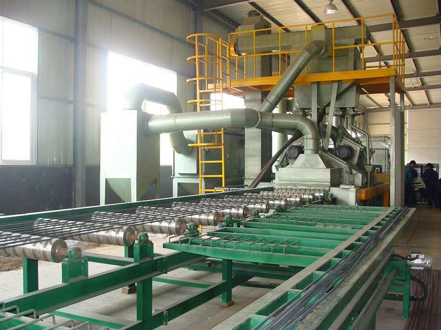 Epoxy coated steel wire shot blasting machine