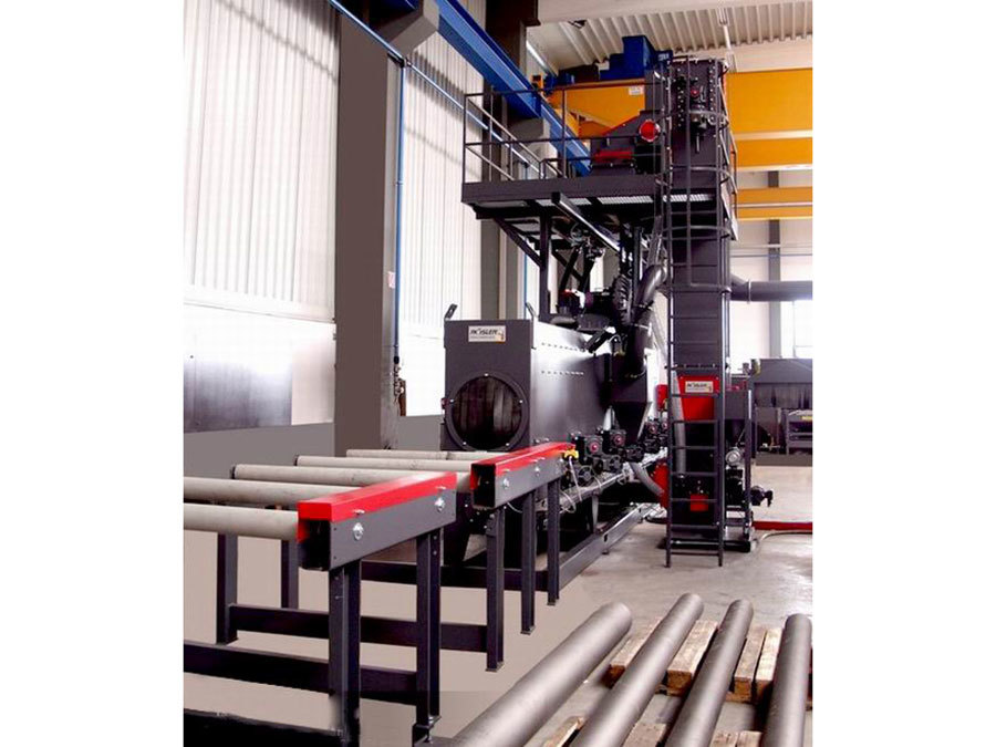 Steel pipe shot blasting machine