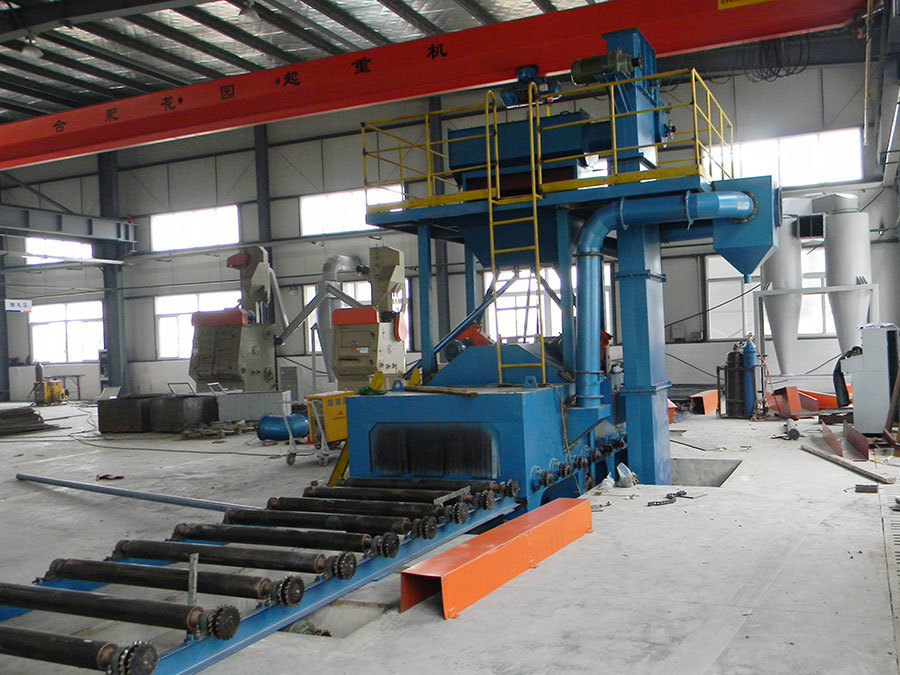 Roller type through shot blasting machine