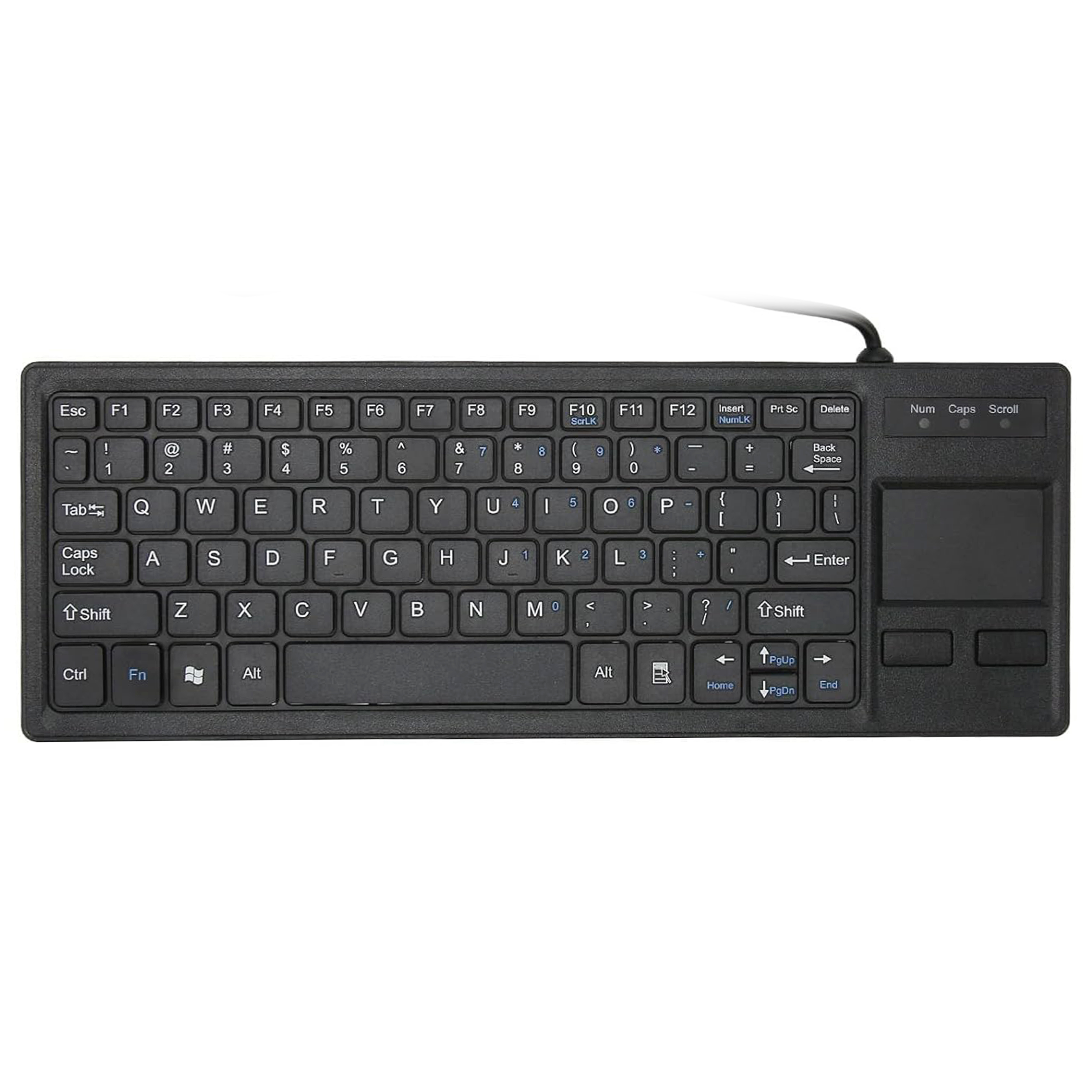Wired USB Compact Industrial Keyboard with Integrated Touchpad for Industrial Manufacturing