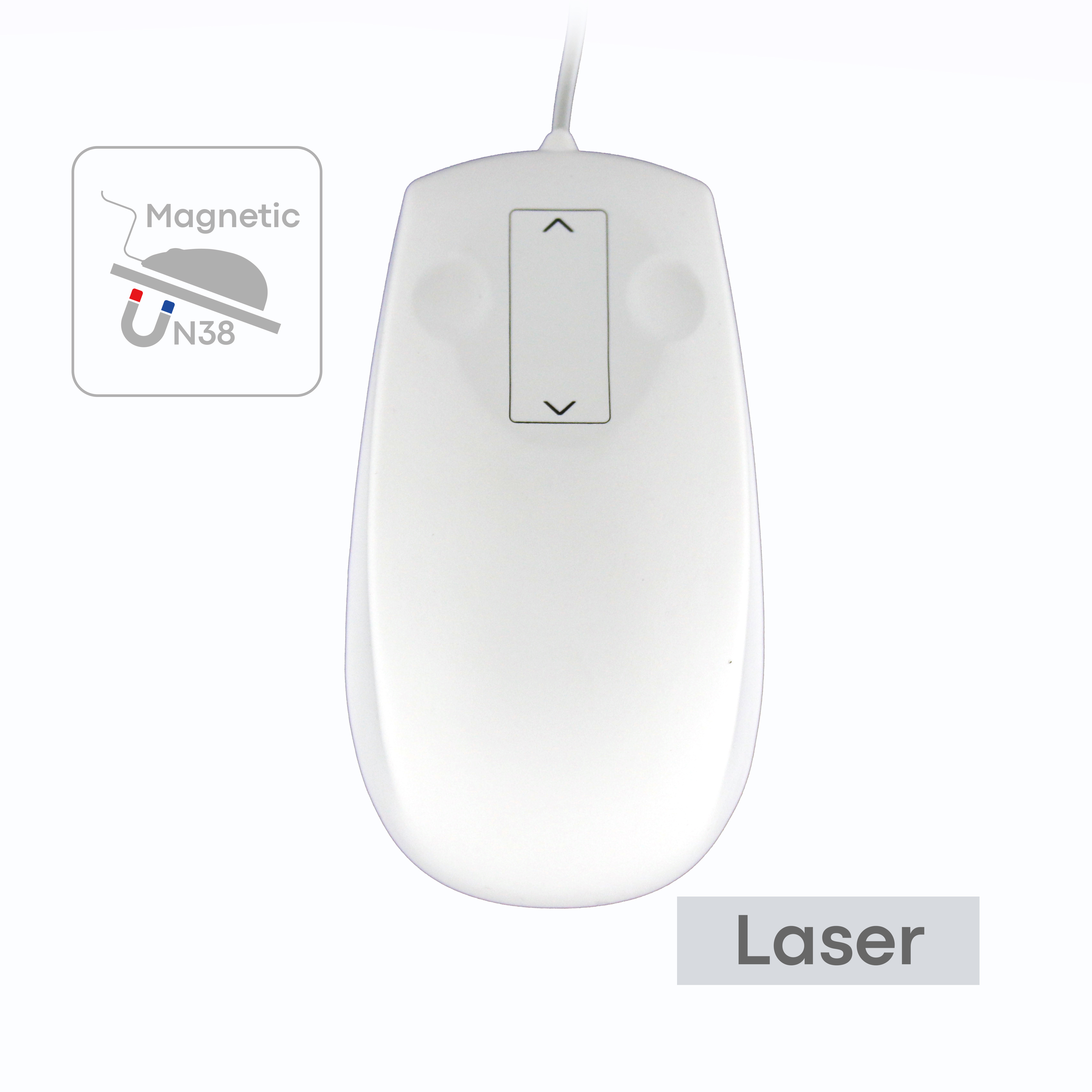 Magnetic Back Sealed Antibacterial Silicone IP68 Waterproof Laser Mouse with Touch Scroll