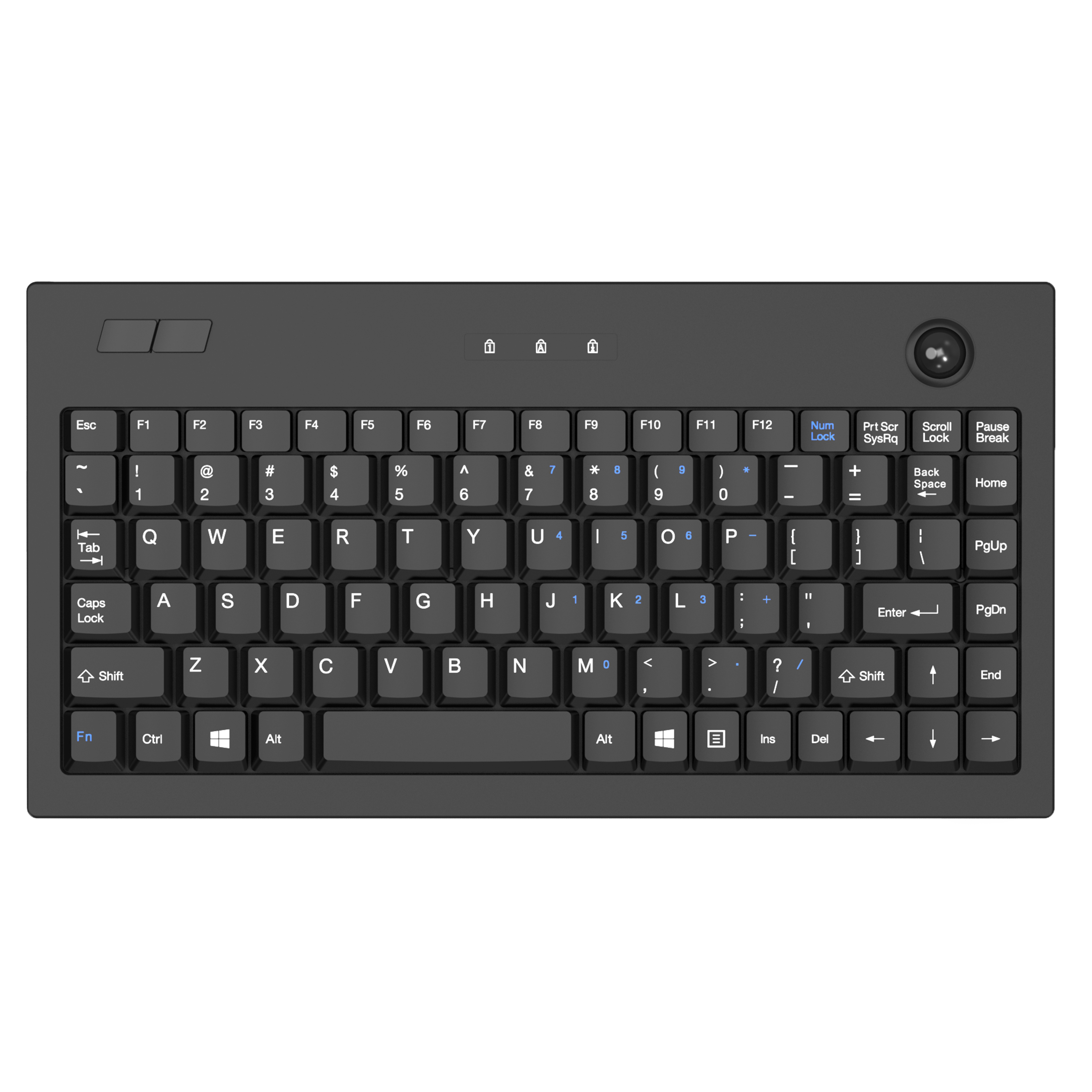 Wired Mini Anti-interference Compact Industrial Keyboard with Integrated Trackball for Industrial Manufacturing