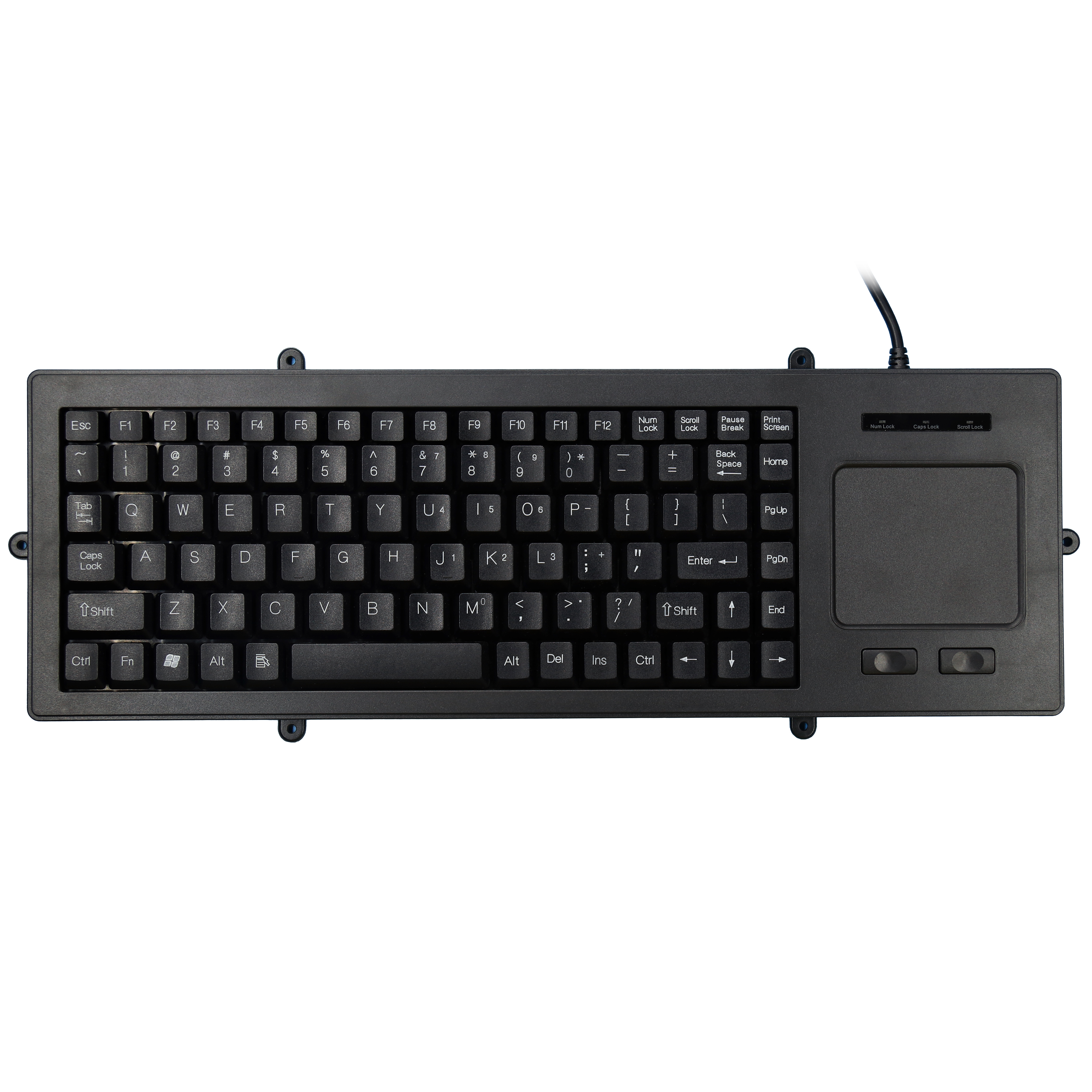Embeddable wired plastic industrial keyboard with TouchPad