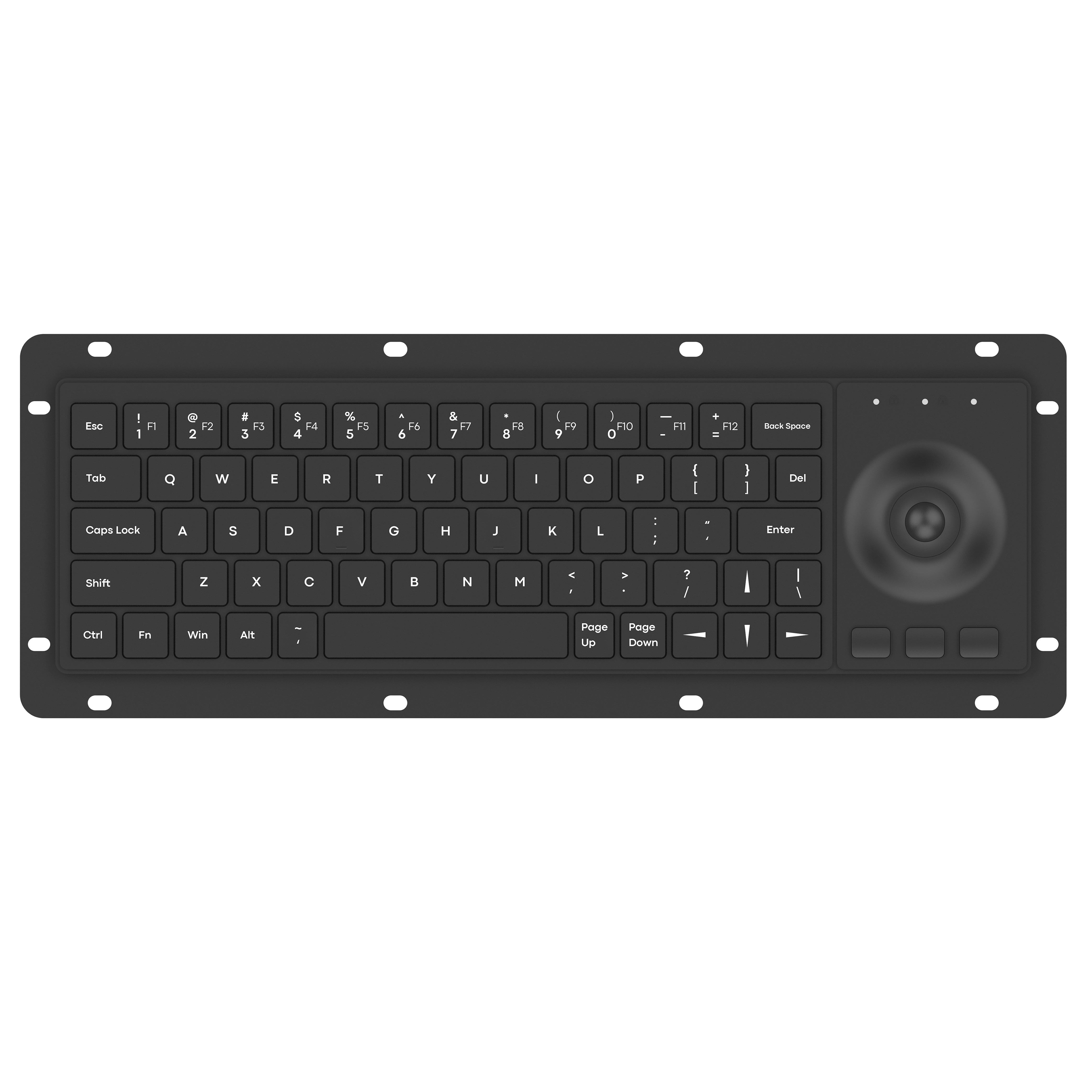 Embeddable USB plastic industrial keyboard with Trackball