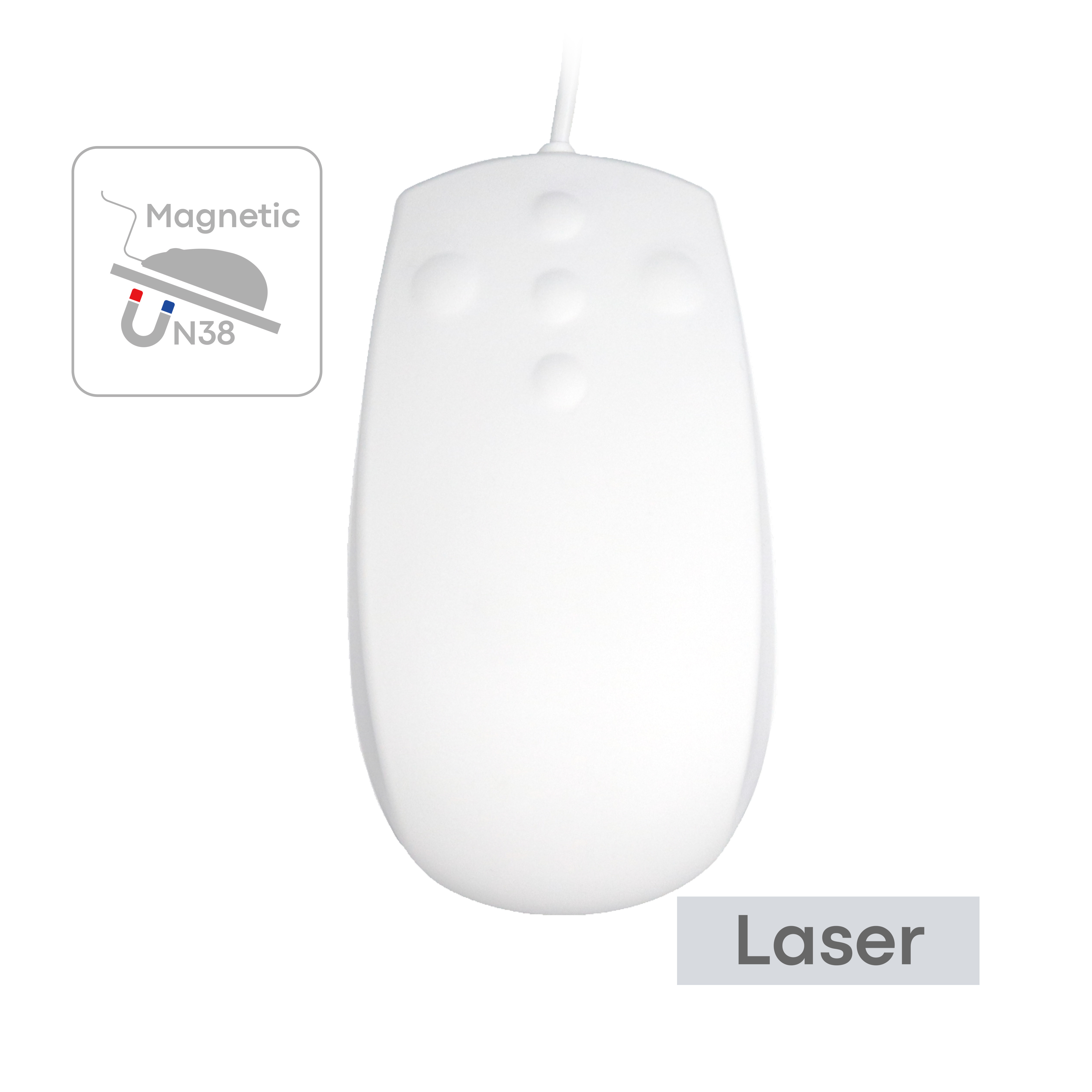 Magnetic Back Wired Sealed Silicone Laser Mouse