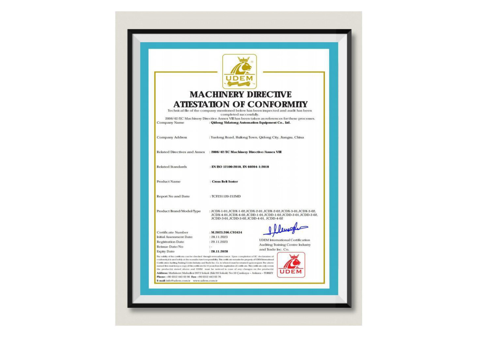 CE certificate(Telescopic Belt Conveyor）