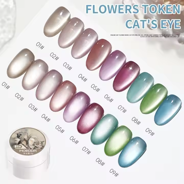 Cat Eye UV Gel Nail Oil Glue High Quality 9 Color Acrylic Soak off Top Coat Base Coat Easy to Use-15ml Salon Popular Red