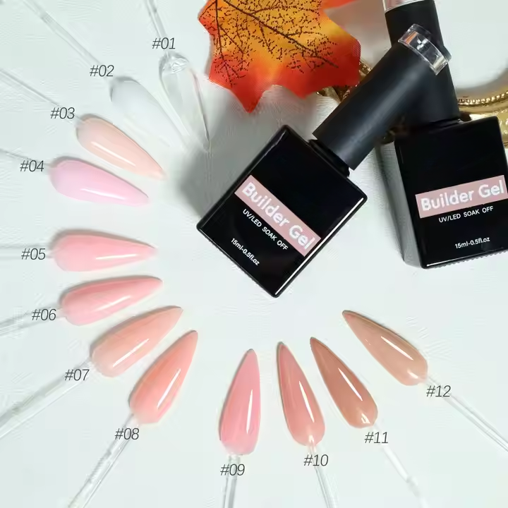 OEM  Builder Hard Gel Extension Thickening Nail Strengthener Brush on Gel Builder Bottle Soak Off UV Nail Art Design
