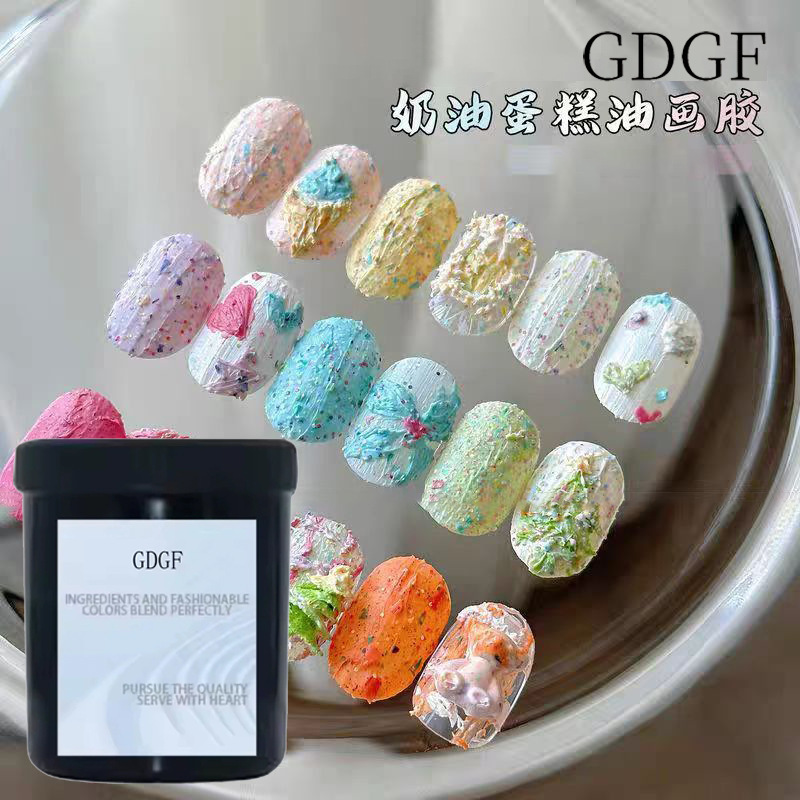 Ke Rui Internet celebrity hot 2025 popular color cream cake no-wash oil painting glue texture glue nail polish glue wholesale styling glue