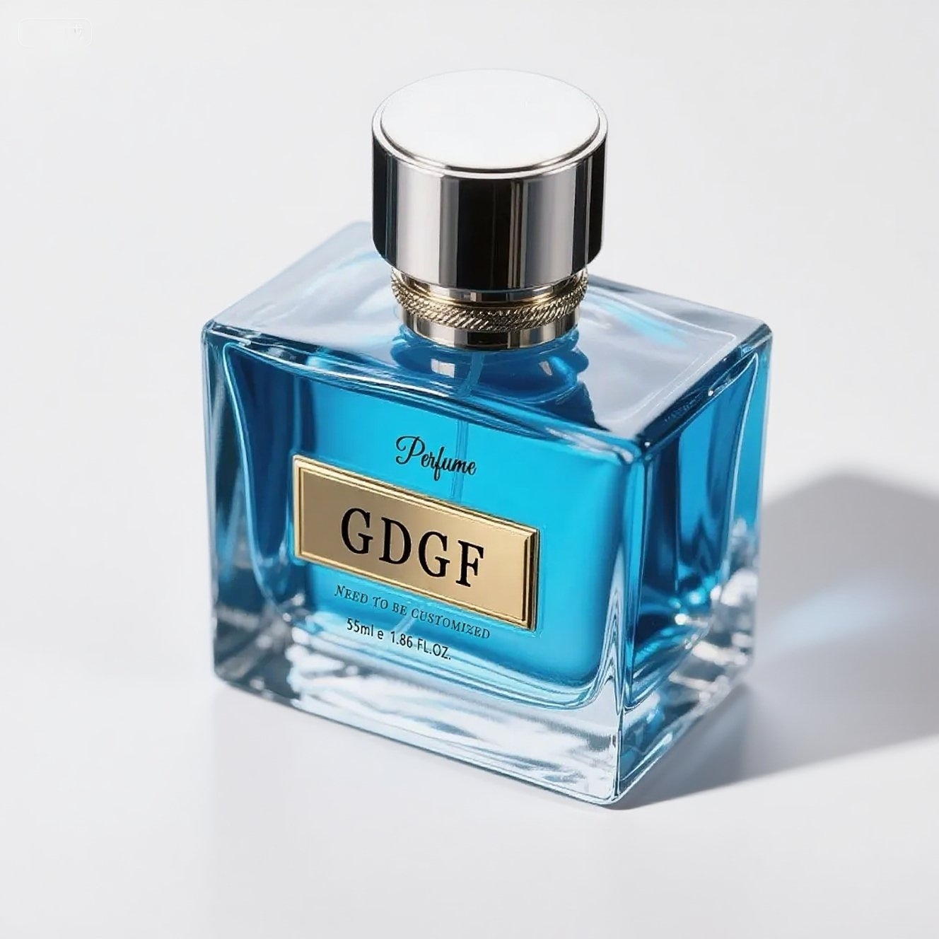High Quality China Simple Design Round Rectangle 30ml 50ml 100ml Glass Perfume Bottles with Golden Cap