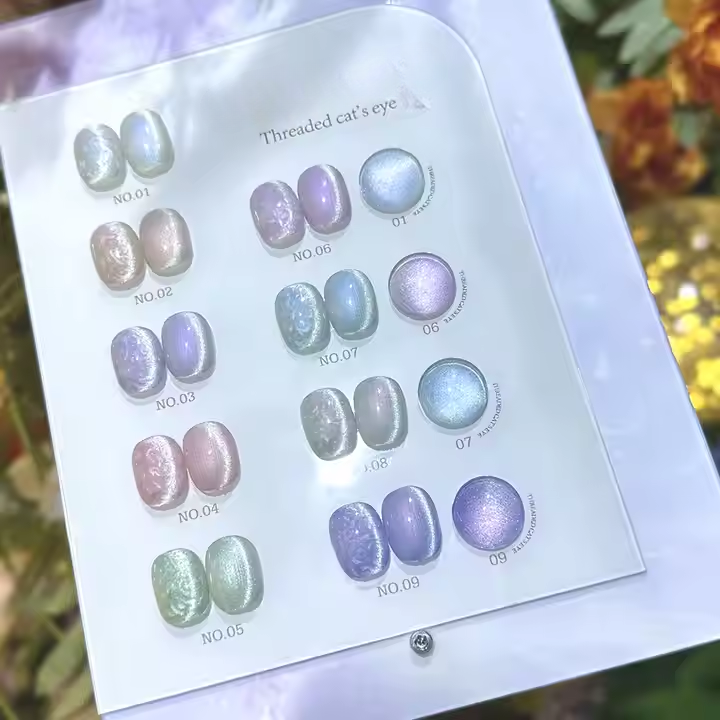 9Colors UV Nail Art 15ml High Quality Silver 3d 9d Cat Eye Gel Polish Set