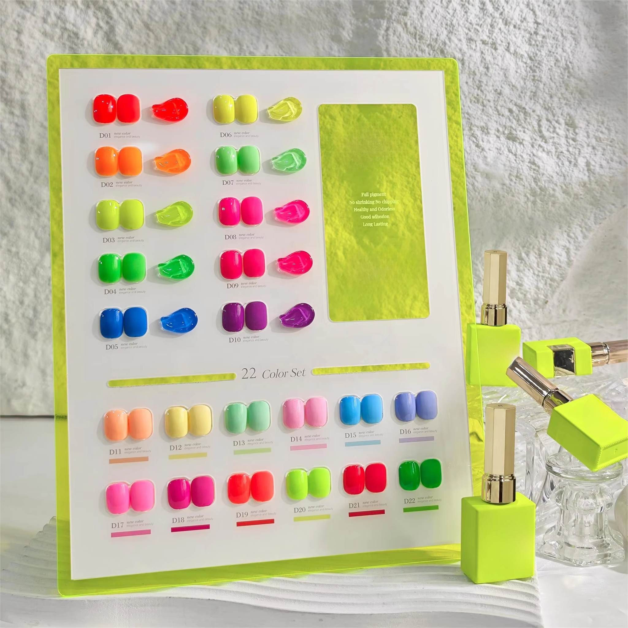 Newest Summer Color Gel Polish Set 22 Colors High Pigment Wholesale Fluorescence Neon Gel Nail Polish Set
