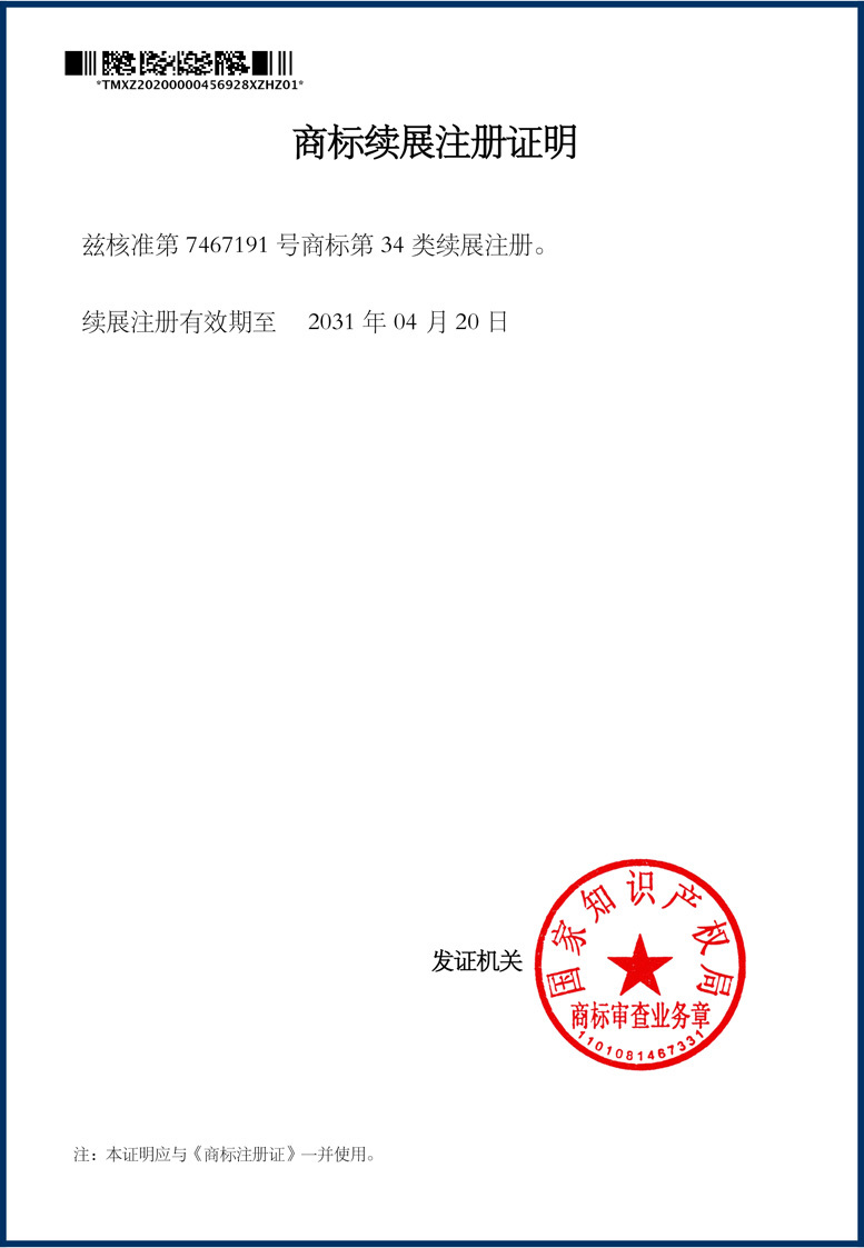 Golden River Renewal Certificate