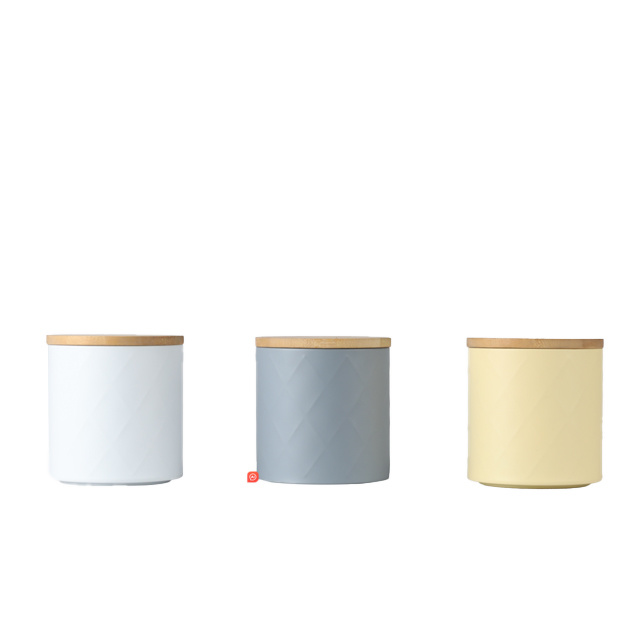 Hot Sale Bamboo Lid Cookie Canister Tea Coffee Sugar Canister Set for Kitchen 3PCS