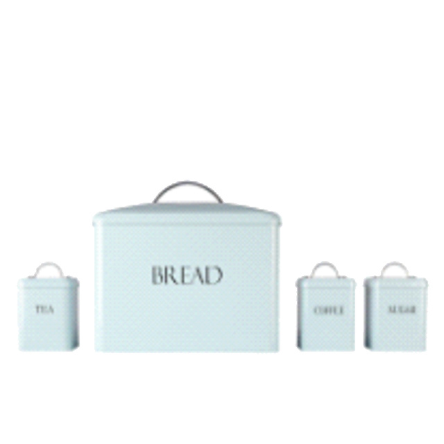 High quality bread container bamboo lid iron bread box container for kitchen countertop storage