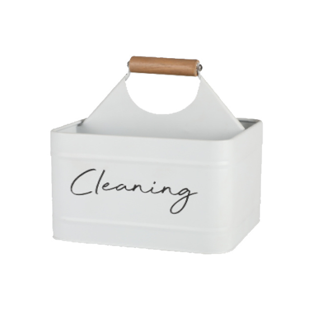 Upgrade Your Cleaning Tools_ Latest Galvanized Metal Caddy with Handle for Storage