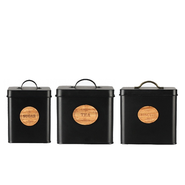 Kitchen Food Storage Container For Biscuit,Sugar,Coffee,Tea Canister Sets Metal Storage Sets