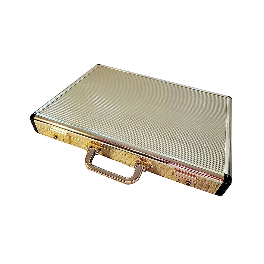 UNIQUE Vintage GOLD Aluminum Metal BRIEFCASE