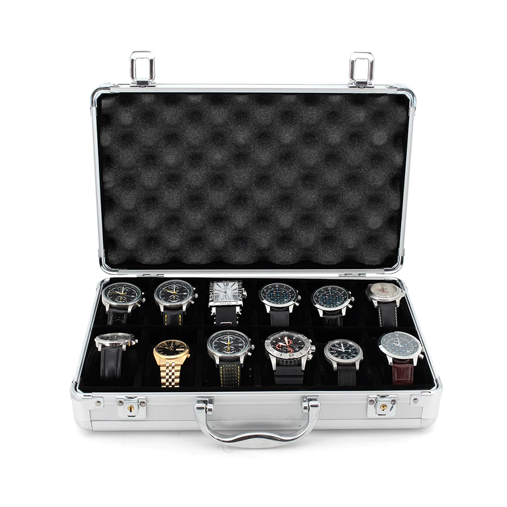 Aluminum Watch Case Briefcase Design For 12 Watches