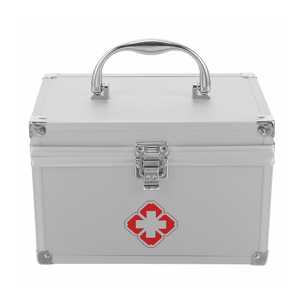 Medicine Case with Handle Covered First Aid Box Metal Aluminum Alloy