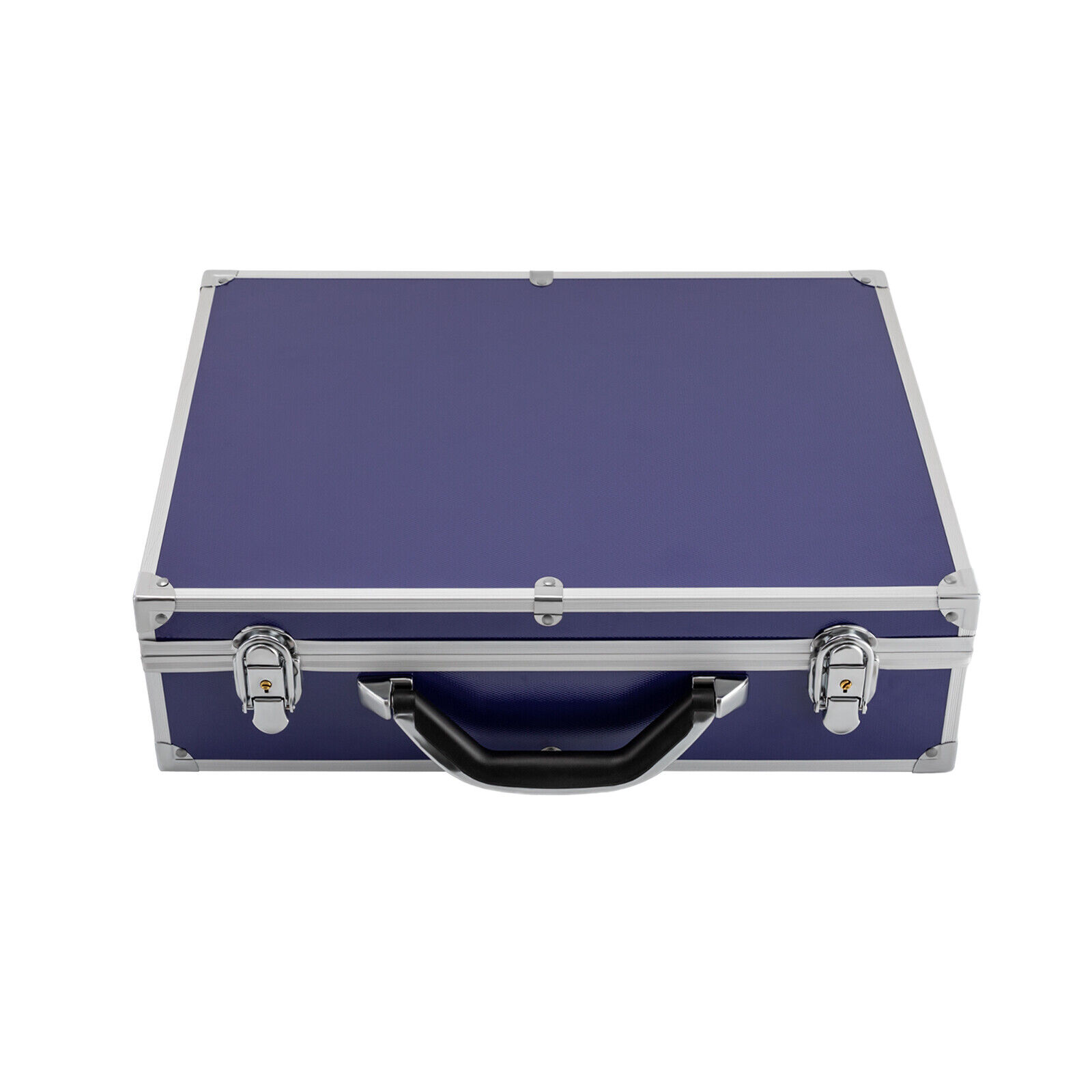 Portable Coin Holder Aluminum Storage Display Box Case for Slab 100 Coin Holders with Keys Blue