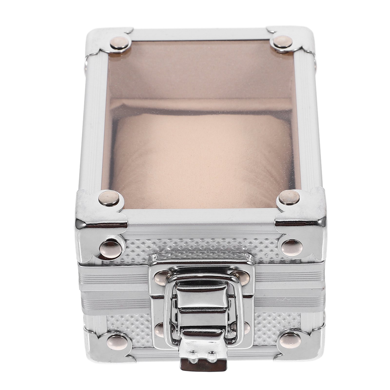 Aluminum Watch Container Box with Lock Watch Storage Silver Case