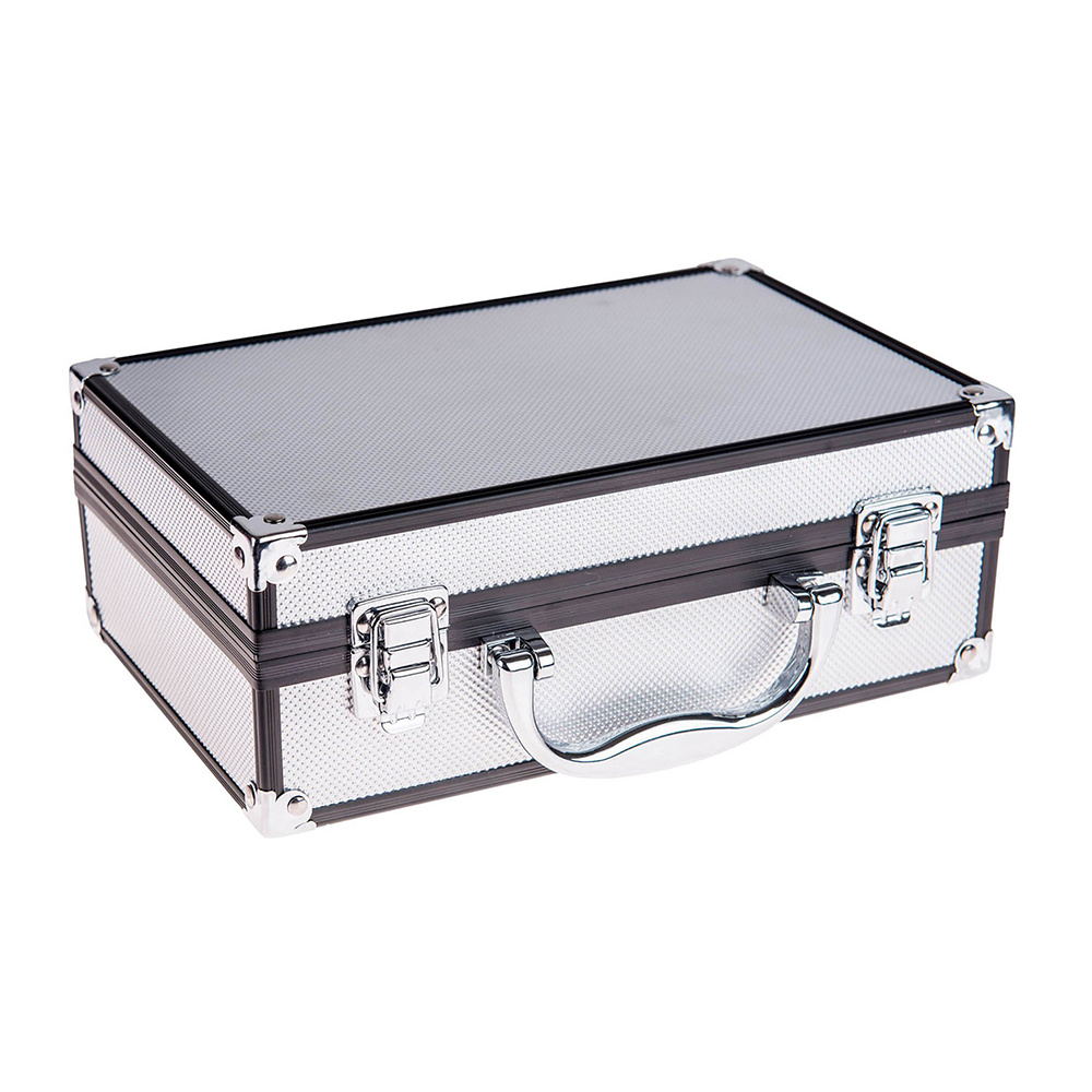 Carrying All Trunk Train Case with Makeup and Reusable Black & White Aluminum Case