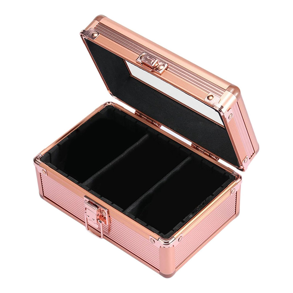 Watch Storage Box Watch Case Top Transparent Display Window Aluminum Alloy Metal Travel Carrying Case Organizer Box