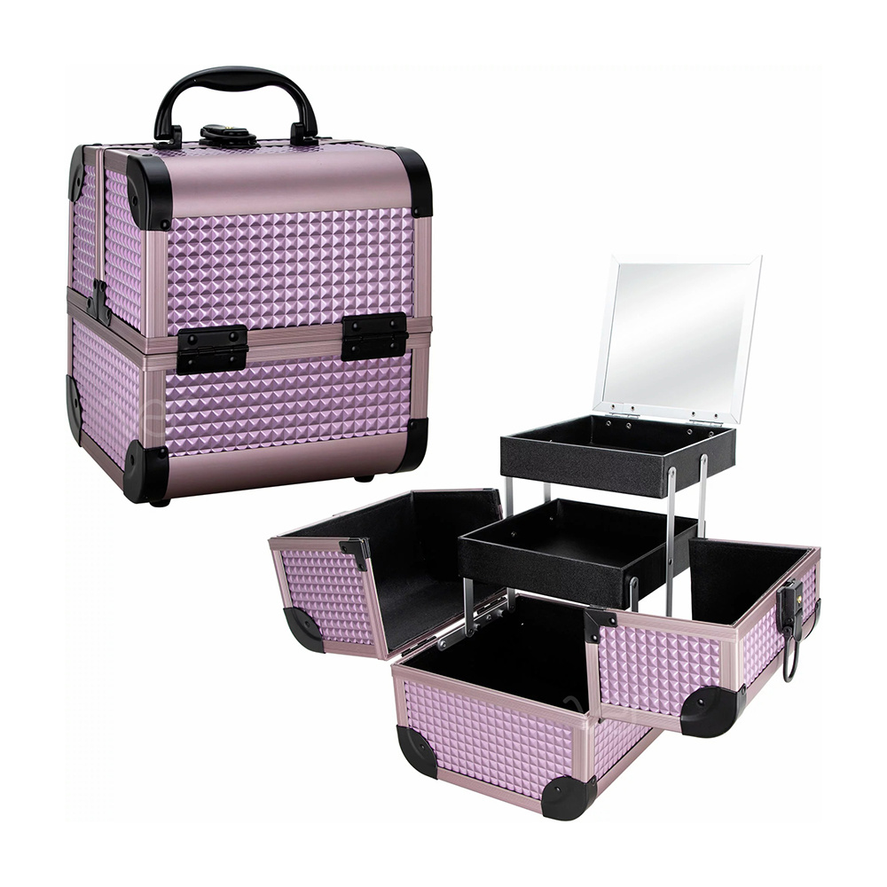 Professional Train Makeup Case, Makeup Artist Case with Extendable Trays