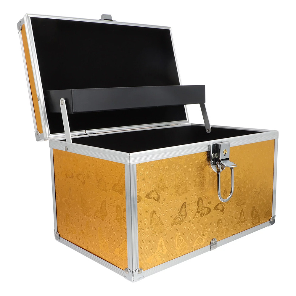 Cosmetic Case Makeup Train Aluminum Alloy Major Double Layer Large Organizer Travel