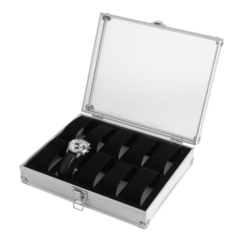 10 Aluminum Soft Pillow Watch Box Jewelry Display Storage Organizer Box Case