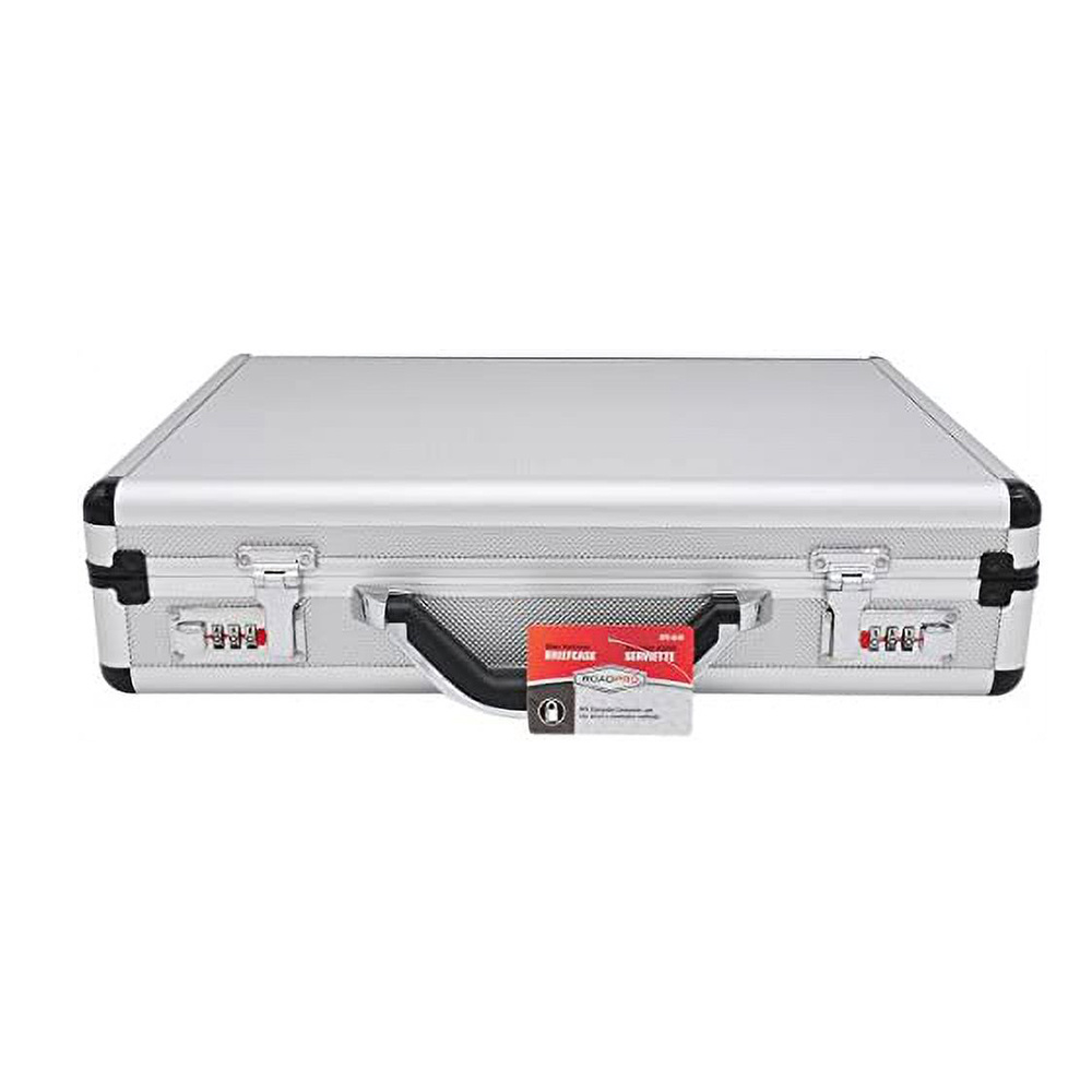 Silver Aluminum Briefcase, Medium