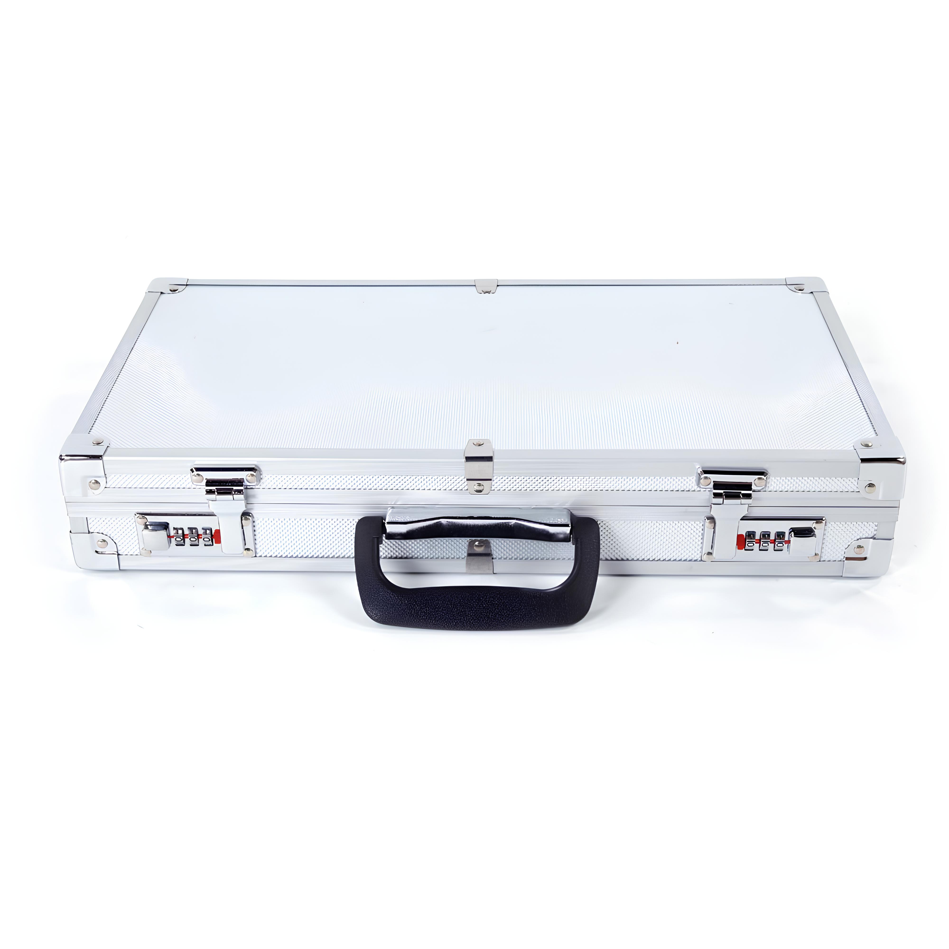 Aluminum New Framed Locking Pistol Hand Lock Box Hard Storage Carry Case Silver