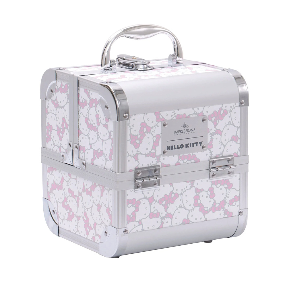 Pink Aluminum Beauty Case, Portable Travel Cosmetics Storage Organizer