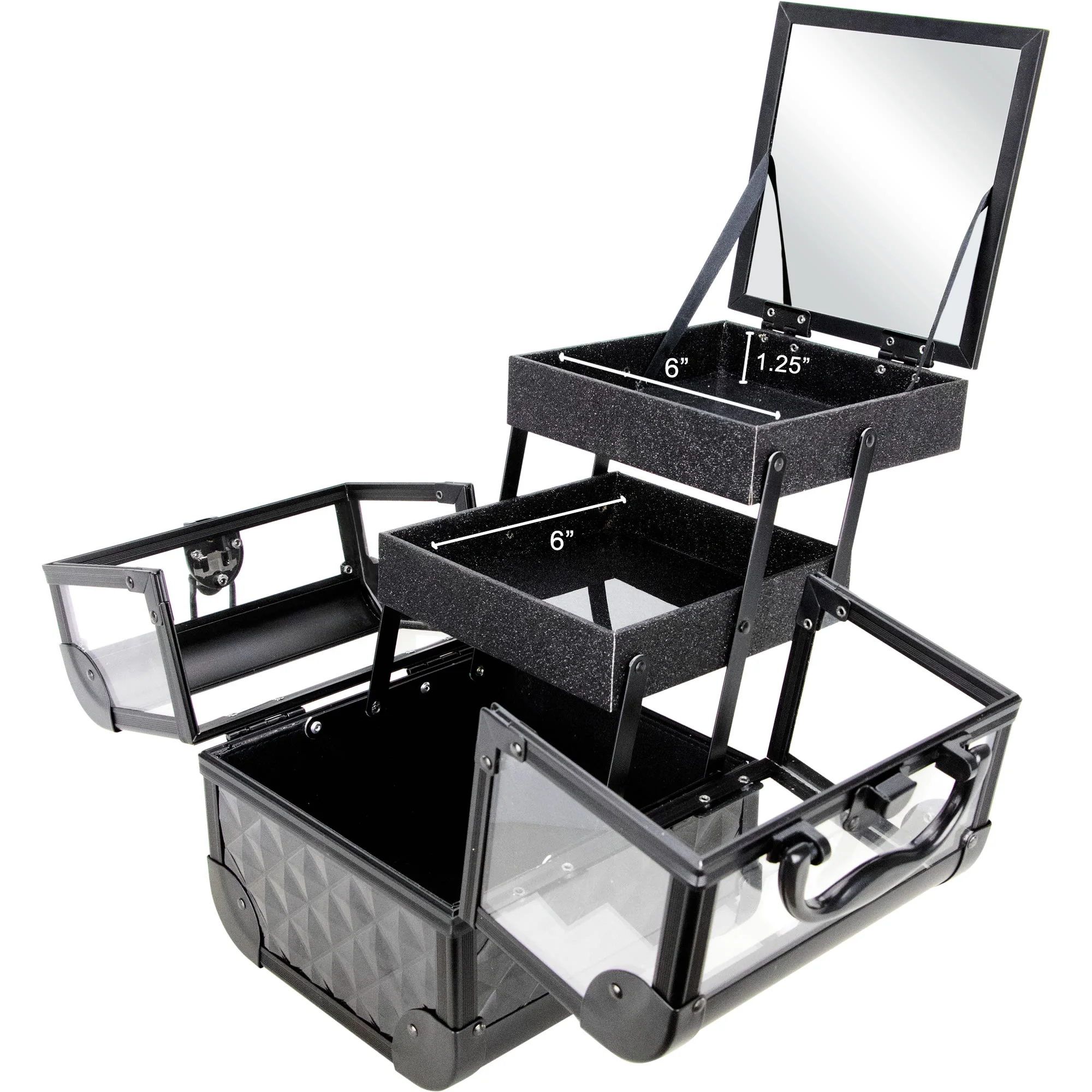 Makeup Train Acrylic Case Portable Cosmetic Organizer Box ,Travel Storage Case