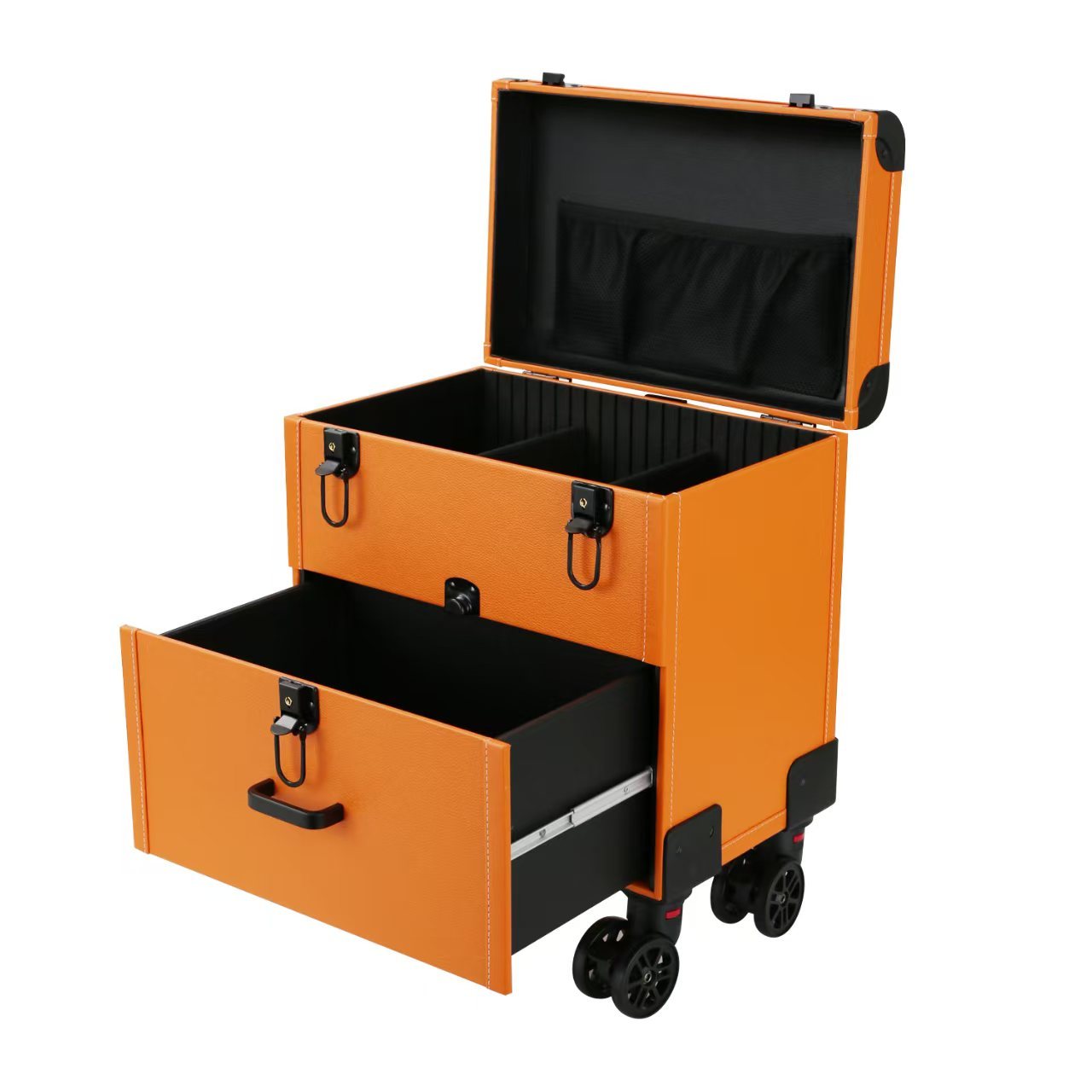 Makeup Case, Rolling Makeup Case, Professional Makeup Train Case with A Universal Wheel for in Beauty Personal Care (orange)