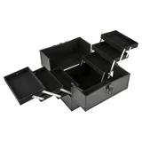 Large Makeup Train Case Cosmetics Organizer, 6 Trays