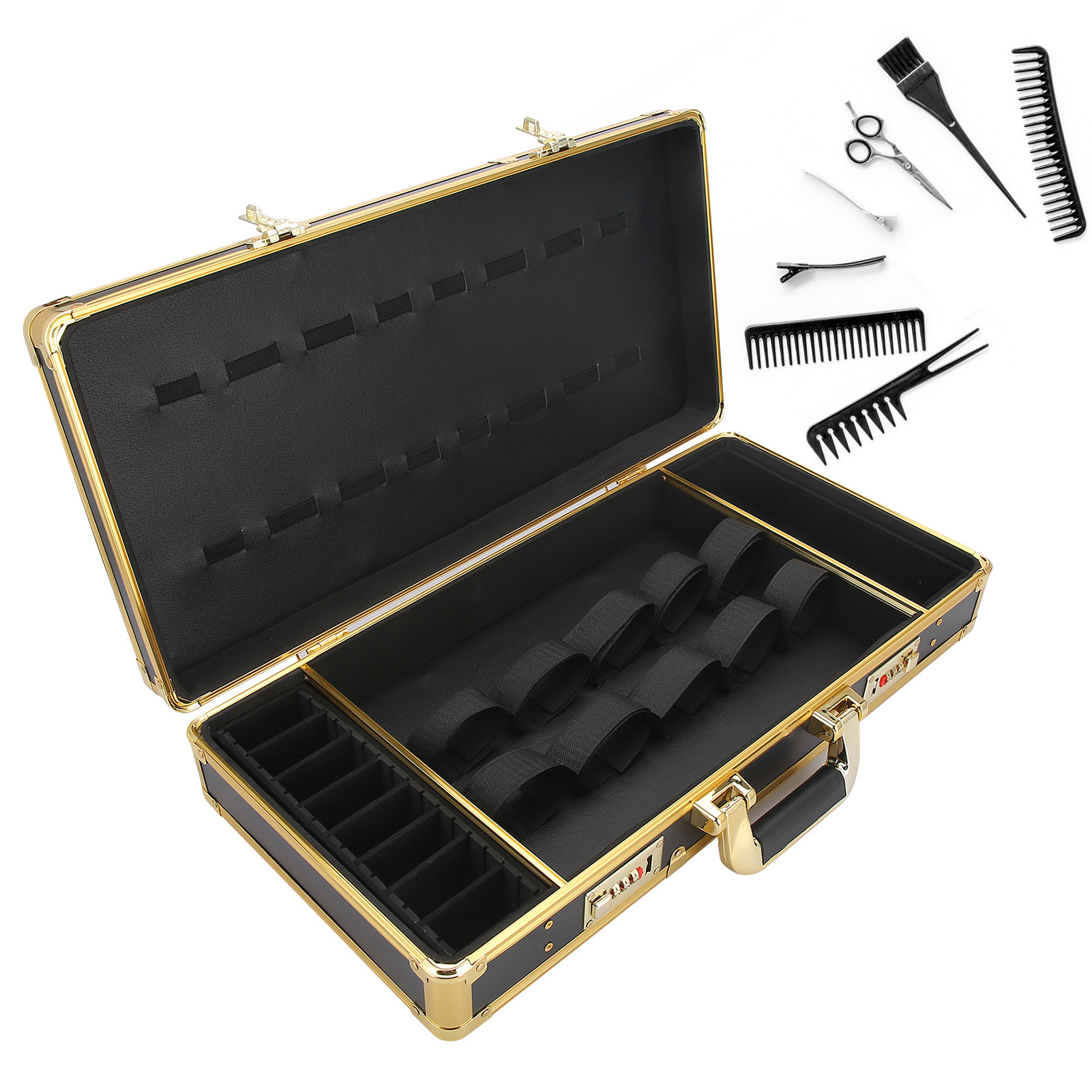 Hair Clipper Storage Case, Aluminum Alloy Storage Box Hairdressing Tool Storage Box, Hairdressing Tool For Hair Salon Barber Shop Hairdressing Supplies.