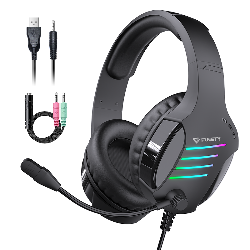 Backlight USB Wired Gaming Headset with Mic