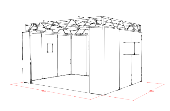 3*4m with light box truss driver helmet professional team small logistics space