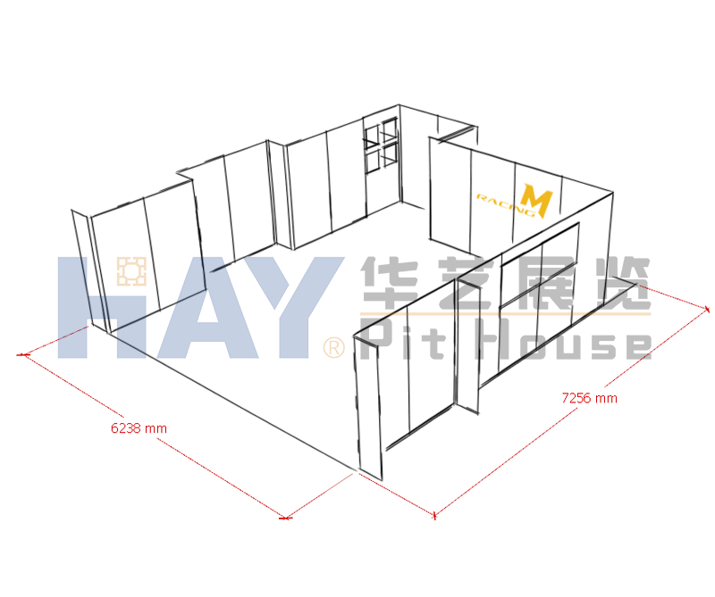6*7m简约赛车p房展示空间