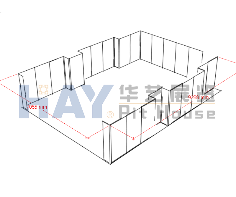 9*7可停放四辆赛车pit house