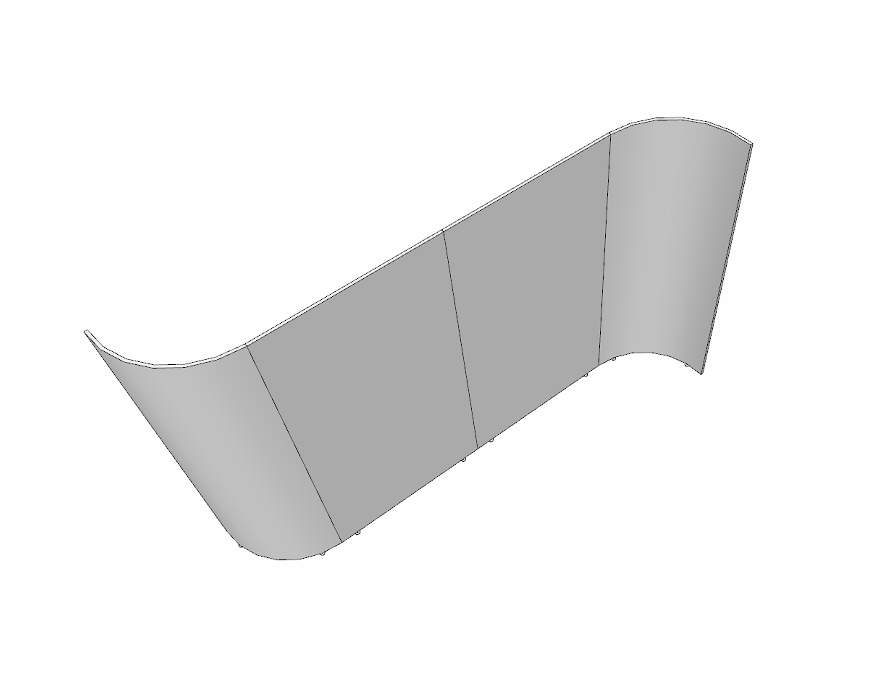 Curved panel wall