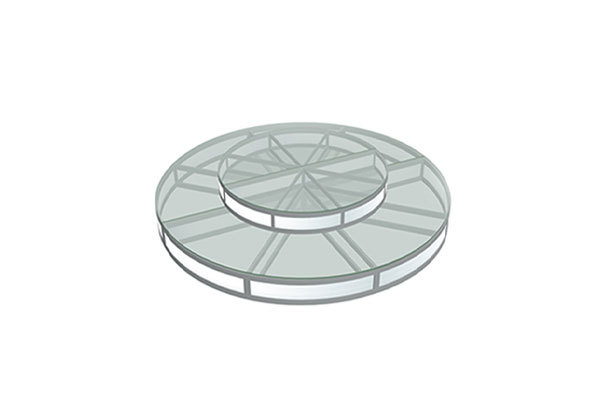 Round Double Cake Glass Floor