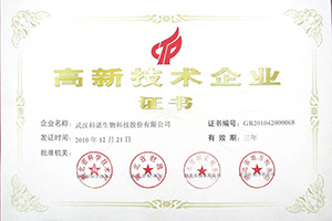 高新技术企业证书