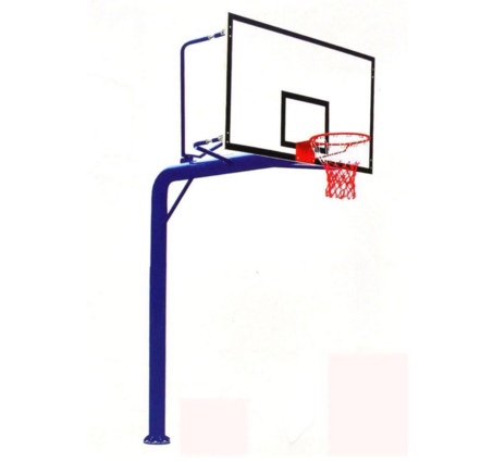 Outdoor round rube fix height in ground basketball hoop