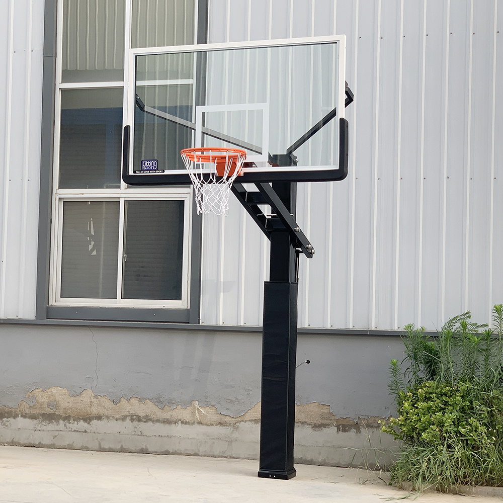 Inground height adjustable baksketabll hoop