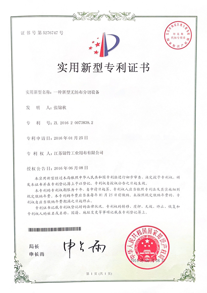 Utility model patent certificate Utility model patent certificate